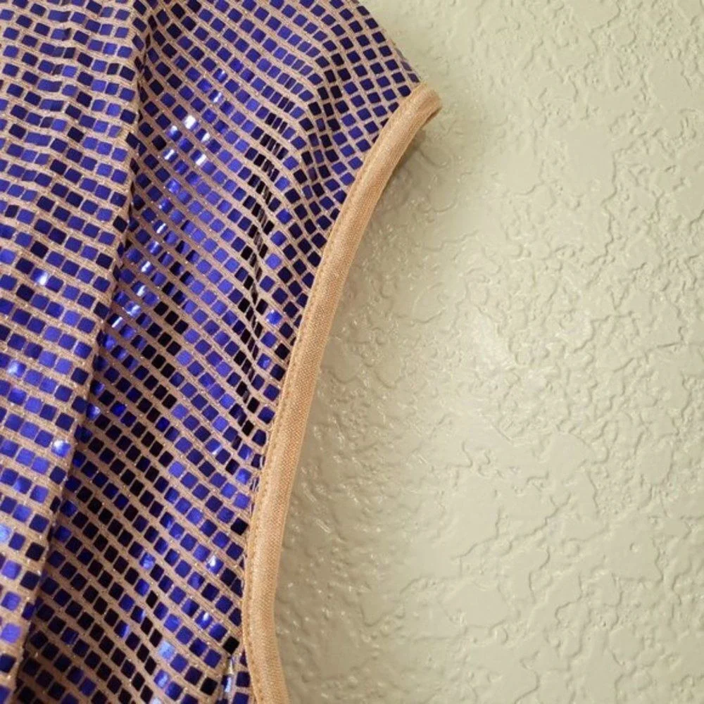 SHO‎ by Tadashi Shoji Cap Sleeves Sequin Women's Mini Dress in Purple Sz XXS